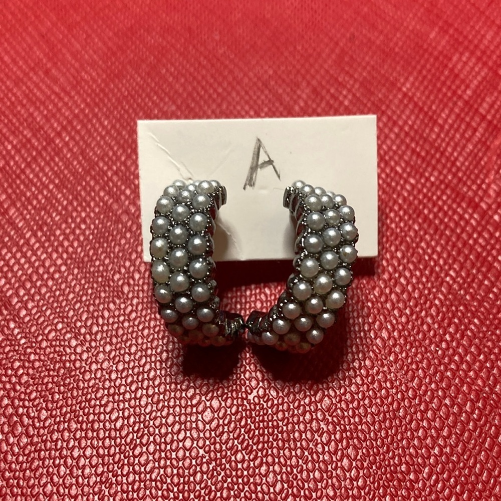 *Bogo Free* Hoop Earrings With Inlaid Pearls
